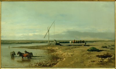 Pferdetränke in der Puszta von August von Pettenkofen